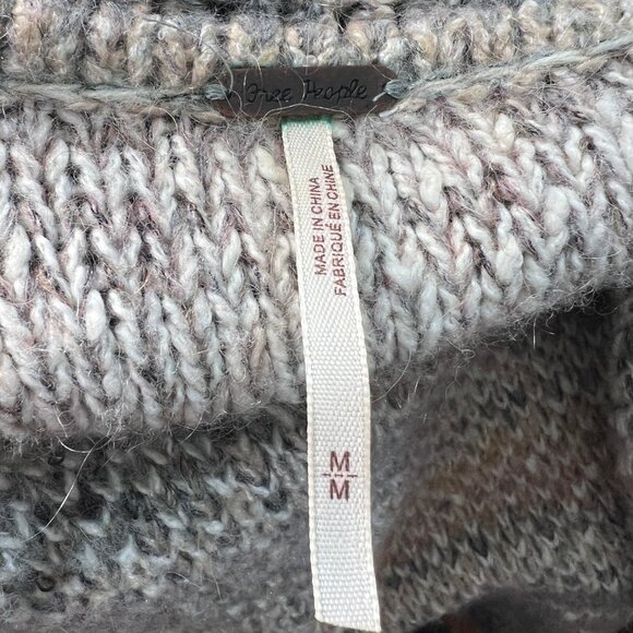 Free People Starlight Shadow Poncho Cardigan Women's Size Medium Oversized - Picture 5 of 10